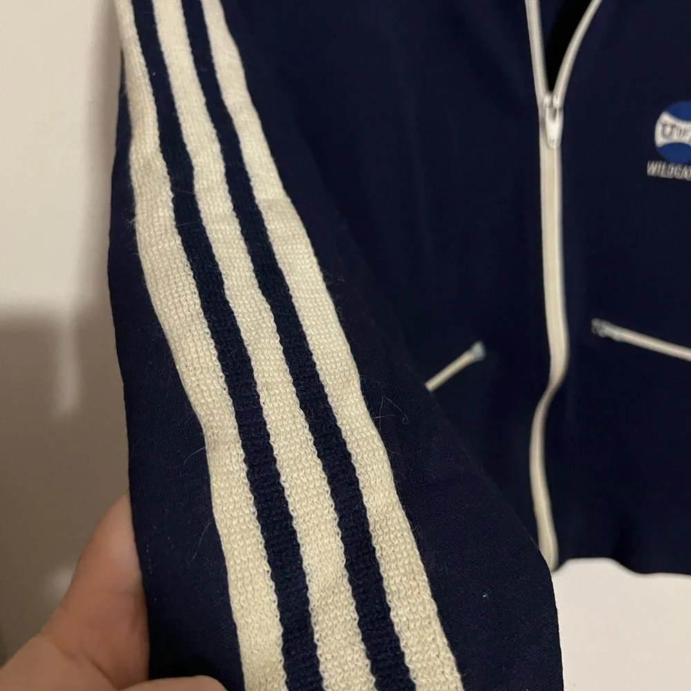 NFL Vintage Full Zip Warm Up Suit Jacket with Pockets Navy Blue White Kids‎ Sz M